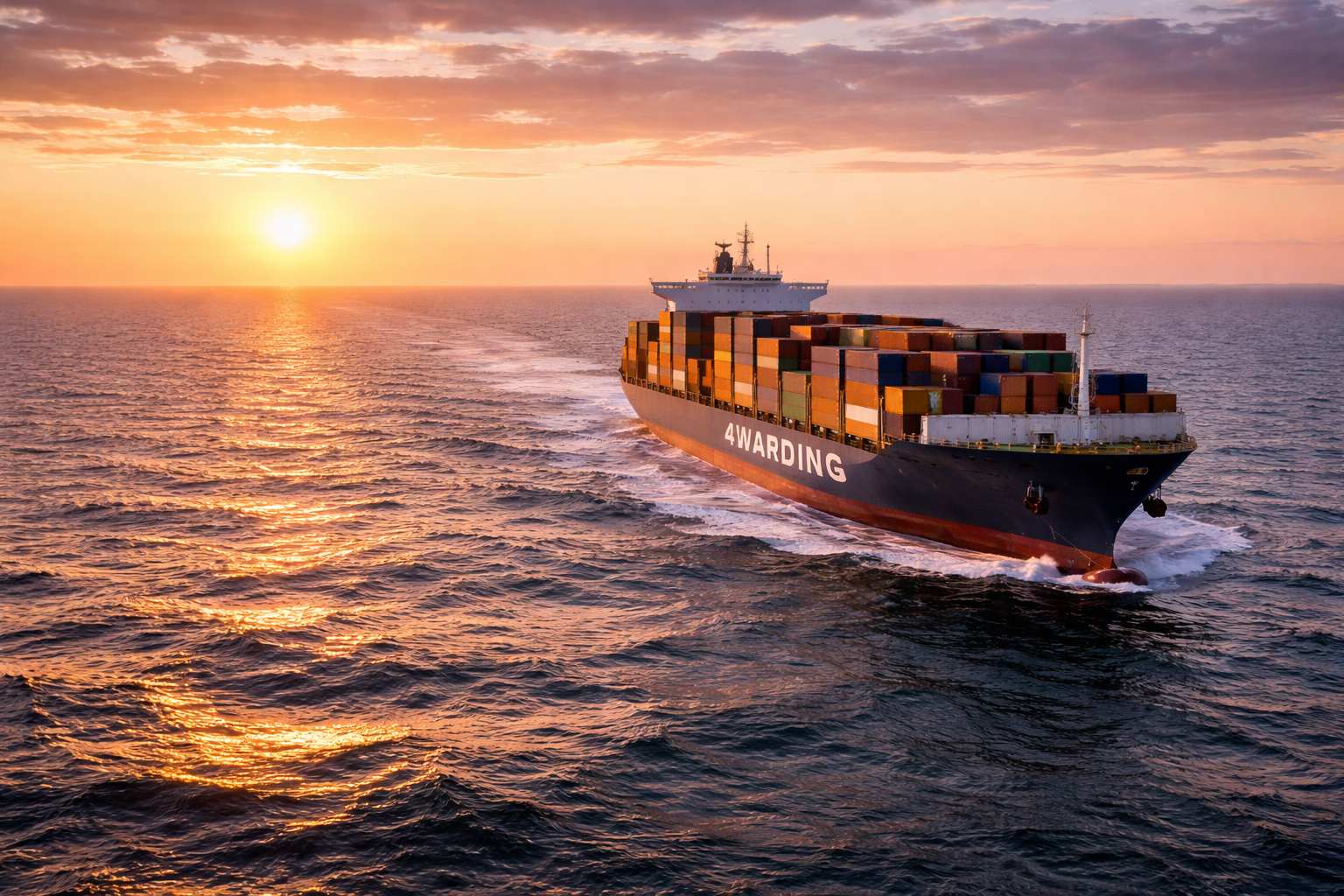 Container ship providing global coverage